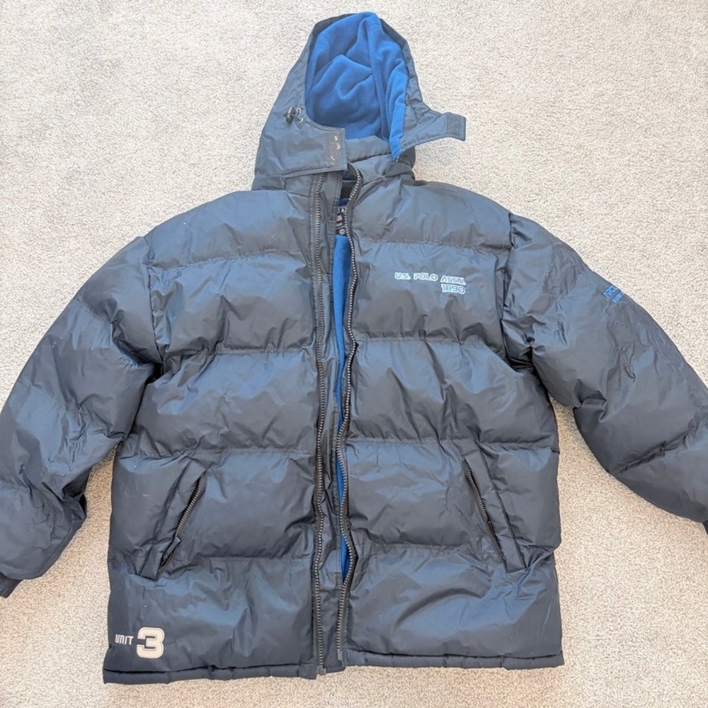 US Polo Assn Arctic Recon Puffer Jacket Mens 2XL XXL Navy‎ Blue Parka Unit 3